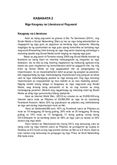 kabanata 2 kaugnay na literatura at pag aaral|KABANATA II: KAUGNAY NA LITERATURA AT PAG .